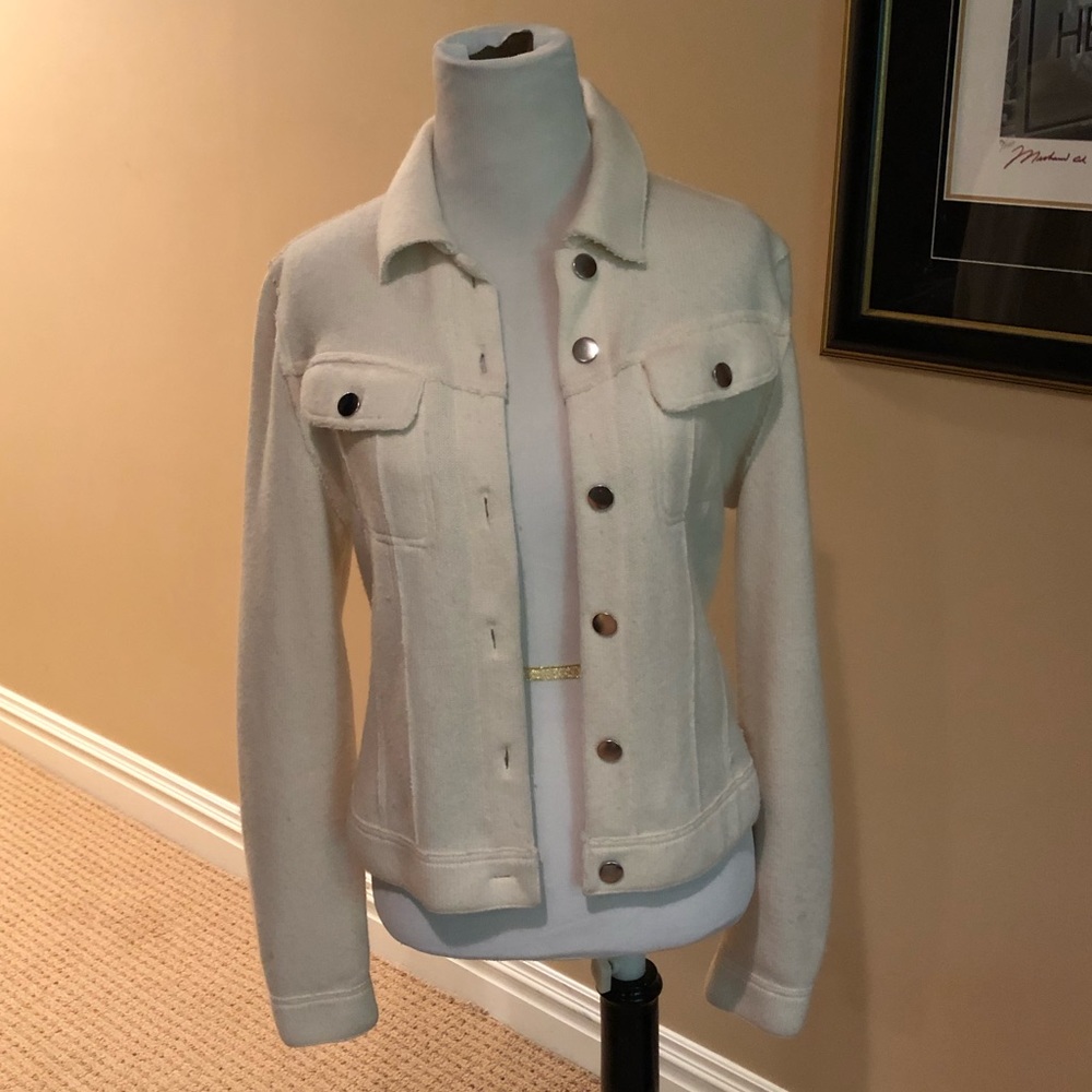 100% Cashmere Button Down Light Weight Jacket - image 1